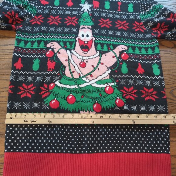 SpongeBob Squarepants Mens Ugly Christmas Sweater Sz M Christmas 2021 Holiday - Picture 11 of 15